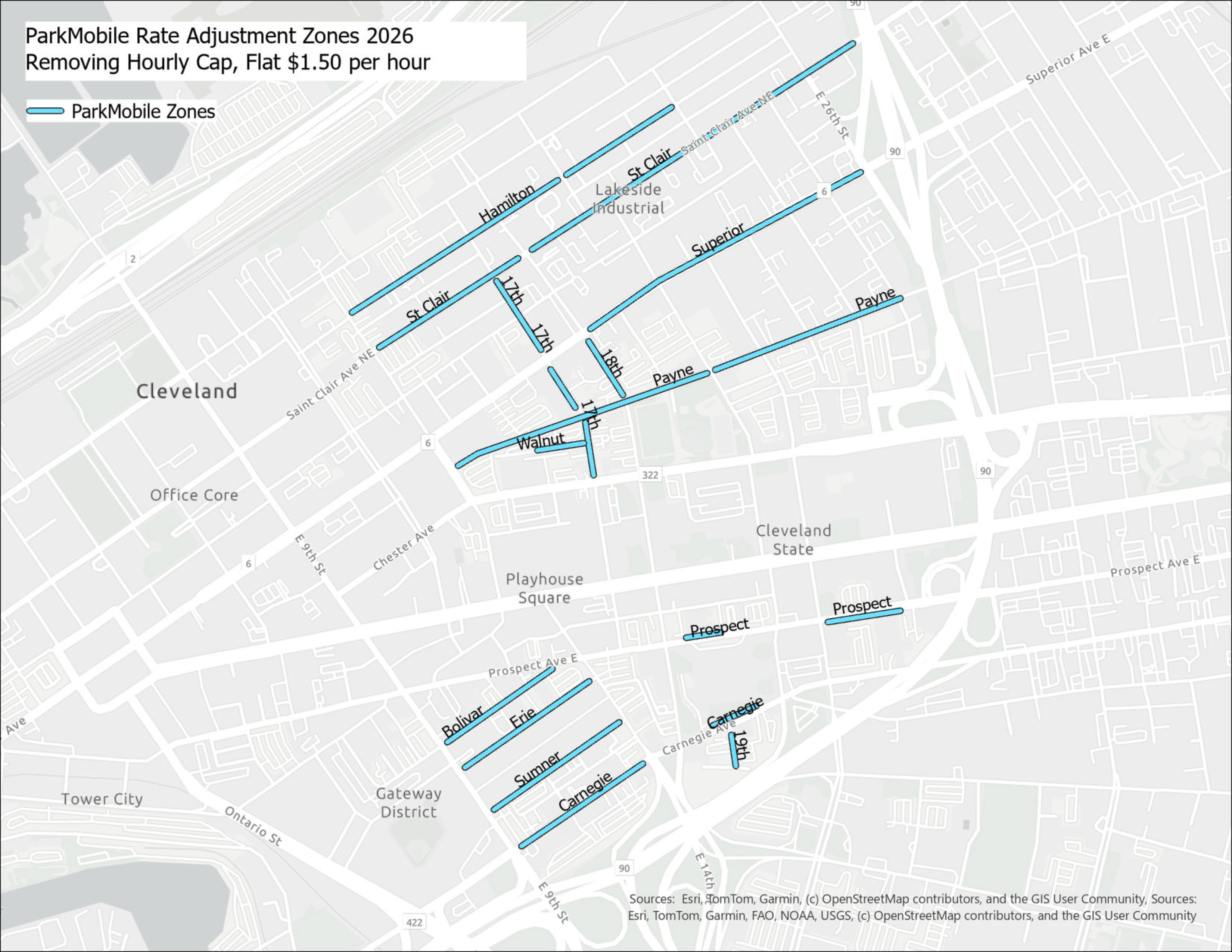 Downtown Dynamic Responsive Rate Map