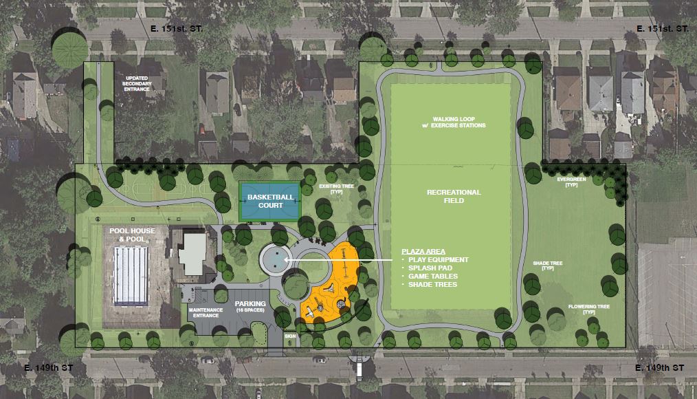 Conceptual Site Plan of Glendale Park Renovation
