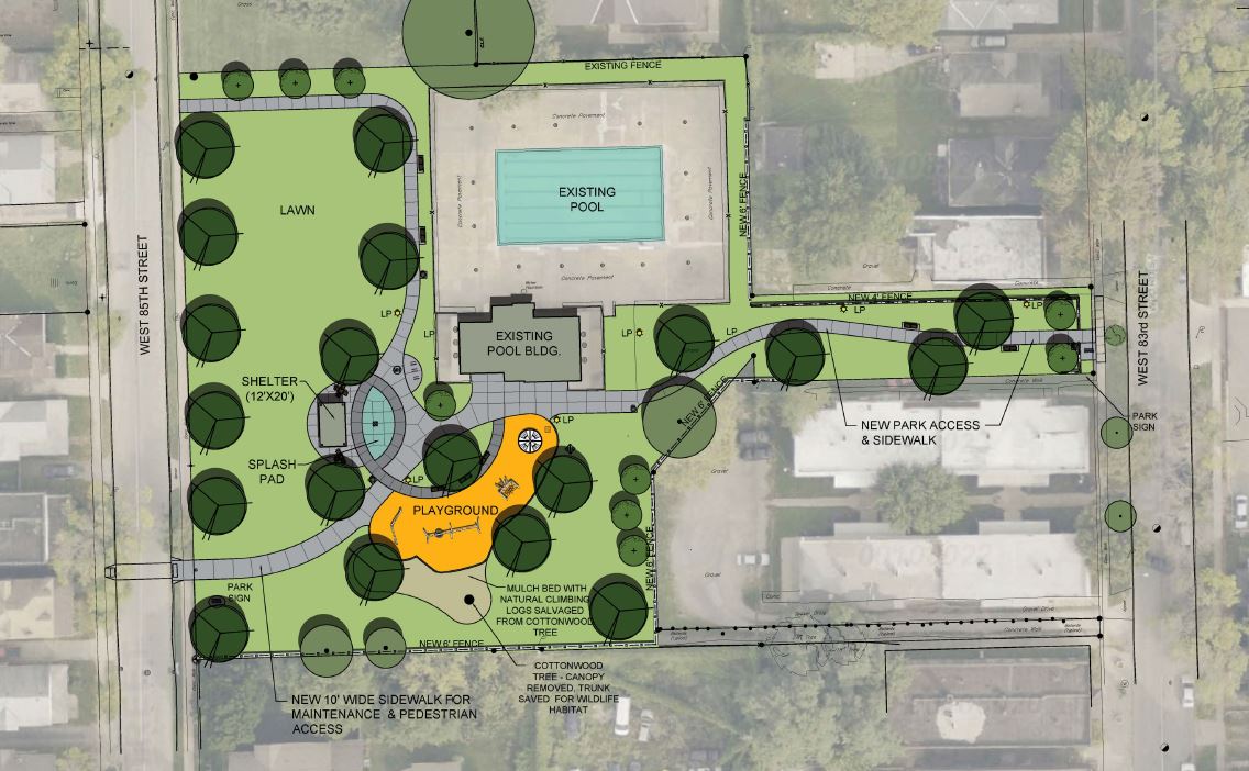 Conceptual Site Plan of Lake Pool Park Renovation
