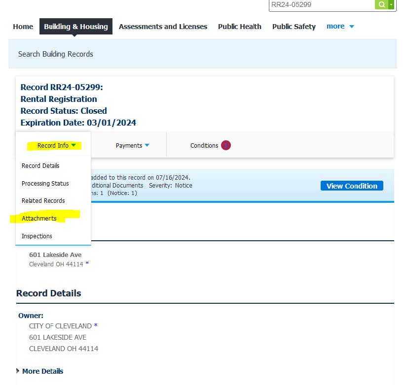 Screenshot of application
