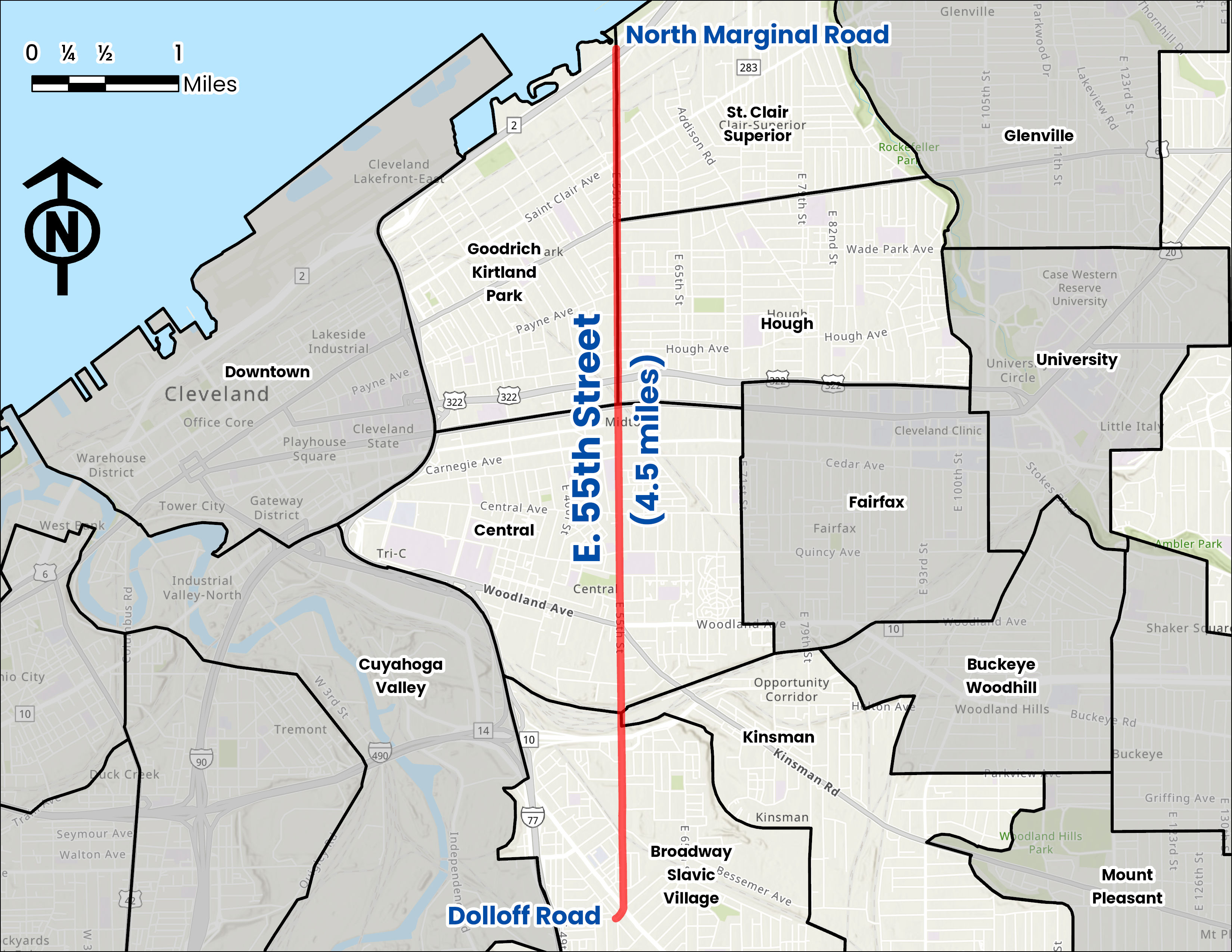 E. 55th Street Map