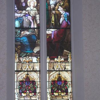 Stained glass window; Photo - Don Petit, Landmarks Commission